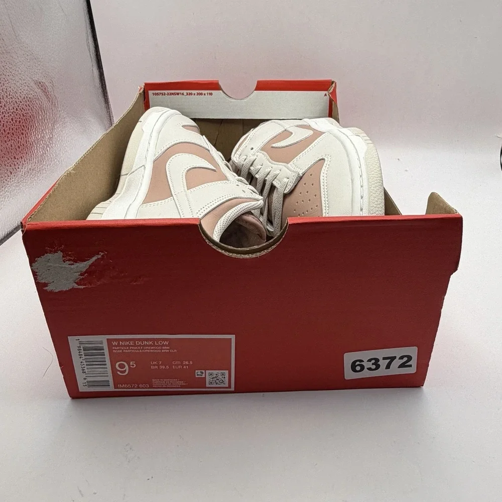 New Womens 9.5 Nike Dunk Low Particle Pink/Lt Orewood Brown Sneaker IM6572-603